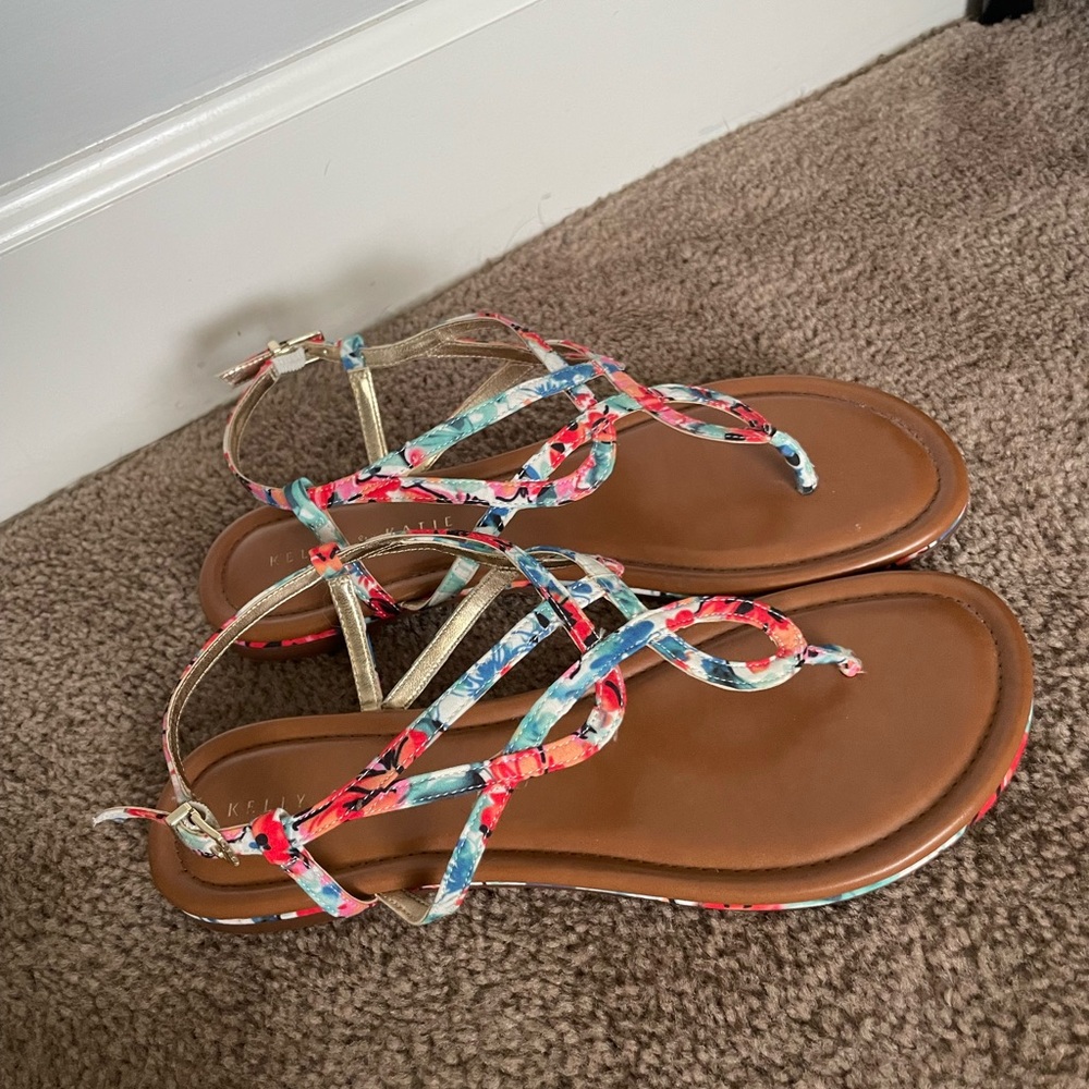 Floral sandals size 9.5